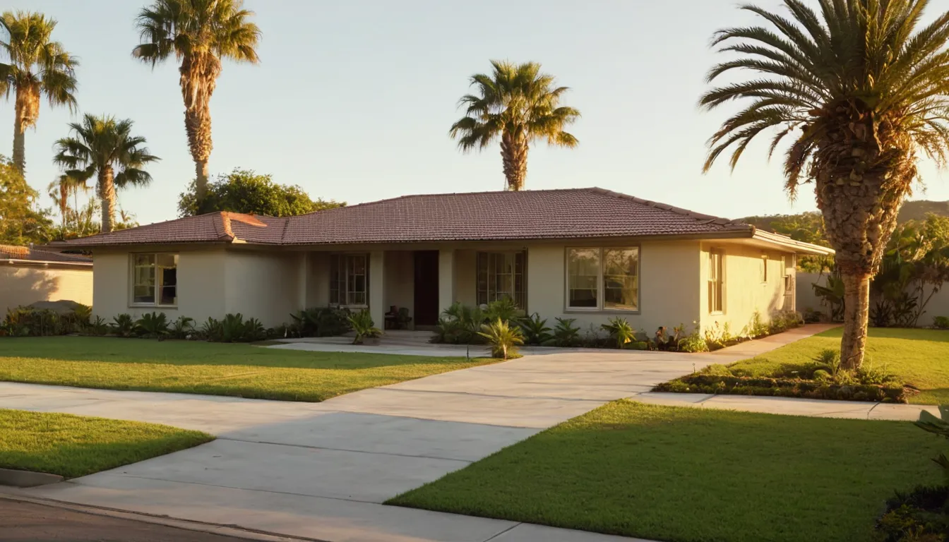 Single-story block home with a tile roof in Winter Park